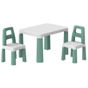 Дитячий стіл із двома стільцями 0440TXK біло-зелений