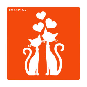 Трафарет для біо-тату Котик k012-15*15см, розмір 15х15см