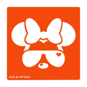 Трафарет для біо-тату Мінні Маус z114_pr-15*15см, розмір 15х15см