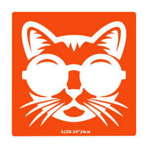 Трафарет для біо-тату Котик k108-24*24см, розмір 24х24см