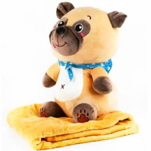 Дитяча м'яка іграшка "Собачка" L1130 іграшка з пледом, розмір 50 см