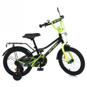 Велосипед дитячий MB 14015-1 колеса 14 дюймів, чорно-зелений