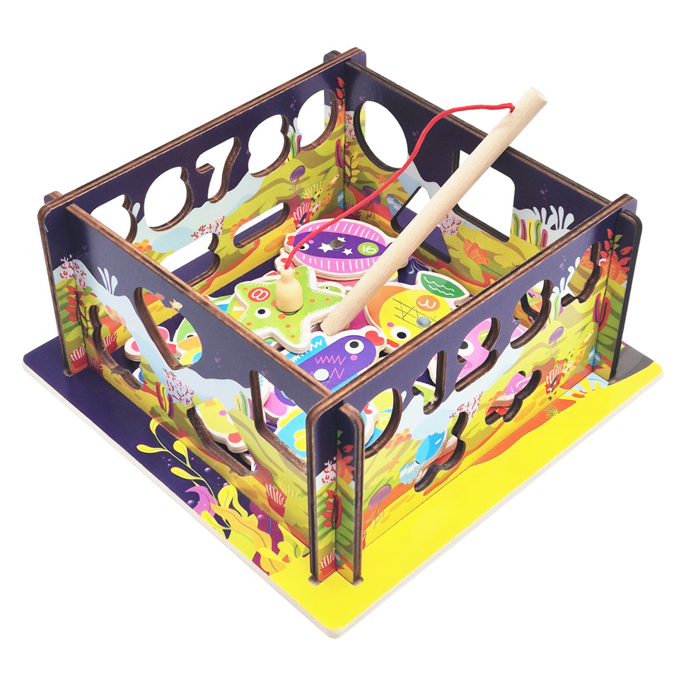 Дерев'яний сортер-рибалка "Океан" C 61739 стіни-конструктор, математичний та фігурний