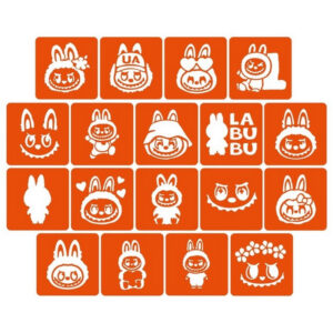 Набір трафаретів для біо-тату "Labubu" labubu_5x5_18_1