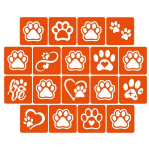 Набір трафаретів для біо-тату "Таба лапки" taba_lapki_5x5_18_1