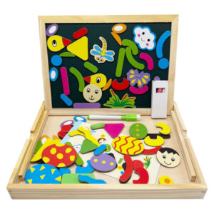 Дерев'яна іграшка "Магнітна дощечка 2 в 1" MD 0815C, двостороння, пенал, крейда