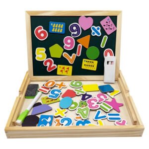 Дерев'яна іграшка "Магнітна дощечка 2 в 1" MD 0815A, двостороння, пенал, крейда