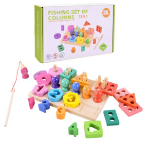Дитяча дерев’яна іграшка "Пірамідка-сортер" C9416 рибалка, вкладиші