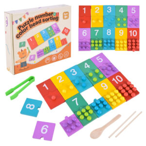 Дитяча дерев’яна іграшка "Цифри" C9412 пазли цифри, бусини