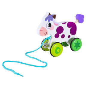 Дитяча дерев’яна каталочка "Корівка" C15030-6 на мотузці