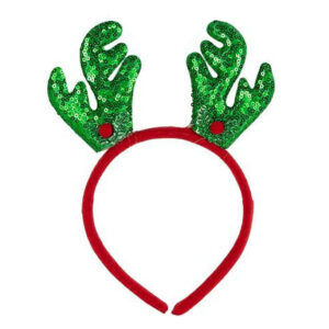 Новорічний обідок "Оленячі ріжки" 2511(Green) 16,5х14,5 см