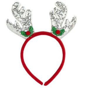 Обідок новорічний "Оленячі ріжки" 2511(Silver) 16,5х14,5 см