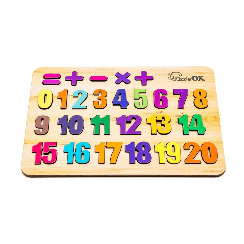 Дерев'яний пазл-вкладиш "Цифри" Puz-11230 А4, 27 елементів