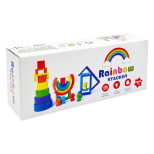 Дерев'яна іграшка "Райдуга-балансир" C15025, 27 різнокольорових фігур
