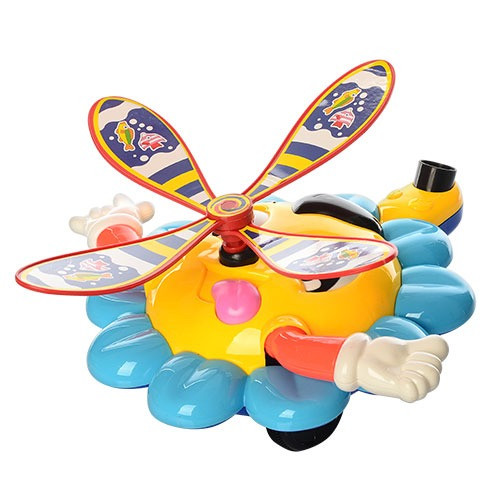 Дитяча каталка на палиці "Квіточка" 363(Blue-Yellow) рухомі деталі