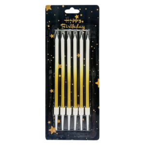 Набір свічок для торта "Градієнт" JY-1059(Gold) 6 штук, розмір 13 см