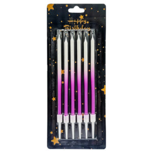 Набір свічок для торта "Градієнт" JY-1059(Violet) 6 штук, розмір 13 см