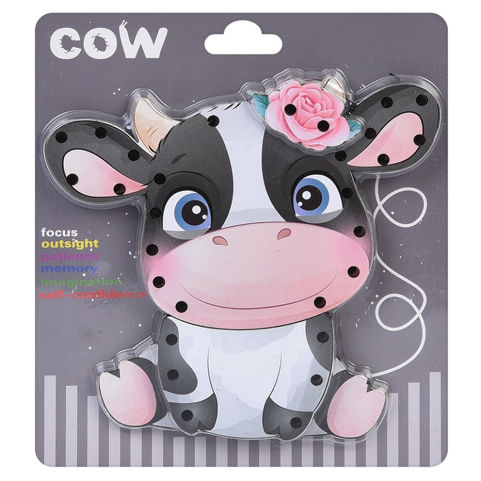 Дерев'яна іграшка-шнурівка "Корівка" MD 0769(Cow) від 3 років