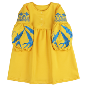 Сукня з вишивкою "Ластівка", Жовтий, 80 (1 рік)