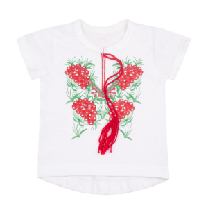 Футболка для дівчинки "Вишиванка 8", Молочний, 62 (3 міс)