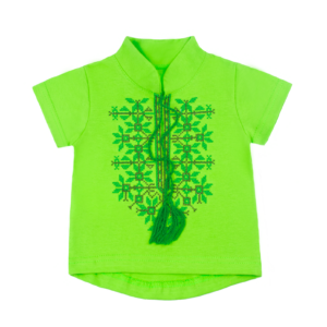 Футболка для хлопчика "Вишиванка 7", Салатовий, 62 (3 міс)