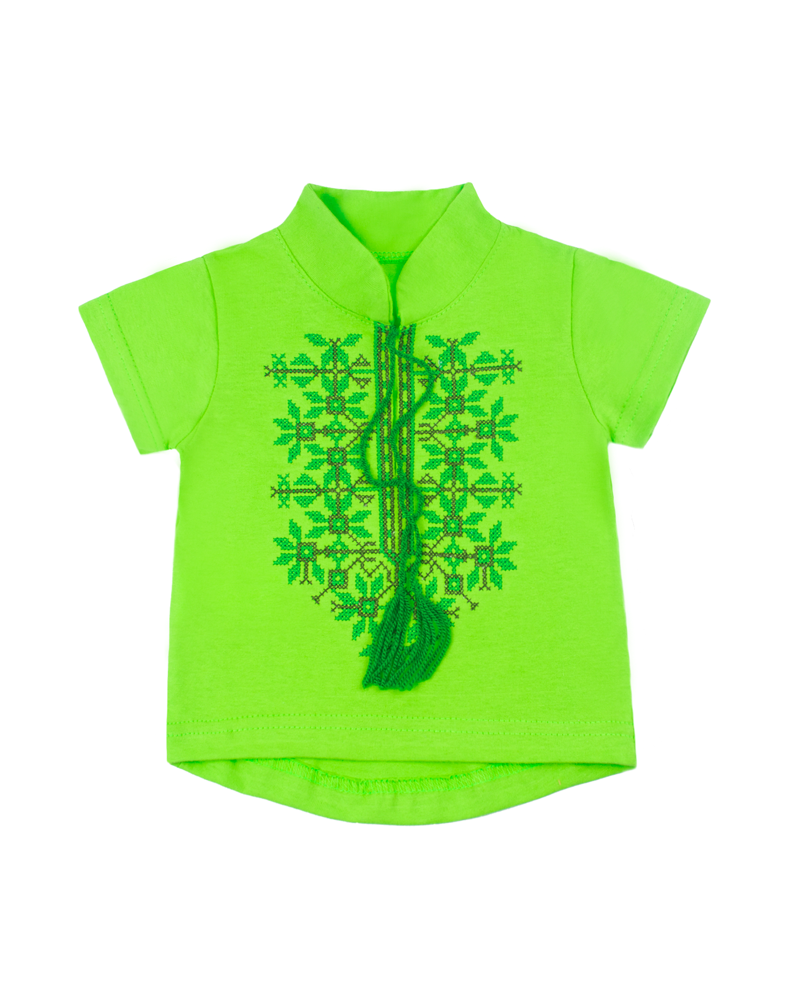 Футболка для хлопчика "Вишиванка 7", Салатовий, 62 (3 міс)