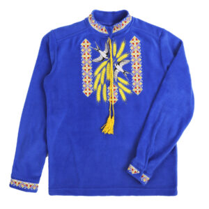 Вишиванка флісова "Лілея" довгий рукав, Електрик, 128 (9 років)