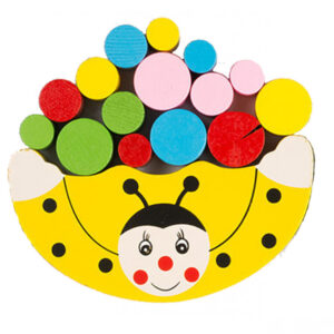 Дитяча іграшка балансир Божа корівка MD 1276 дерев'яна Божа корівка жовта