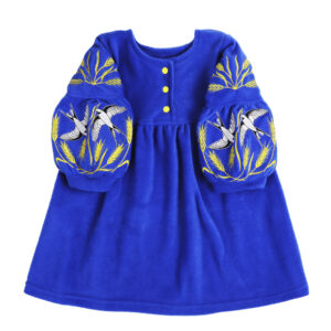 Флісова сукня з вишивкою "Лілея", Електрик, 116 (6 років)