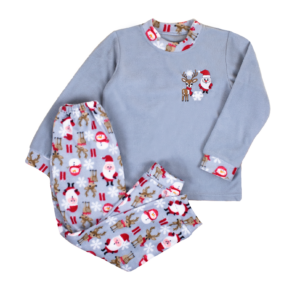 Дитяча флісова піжама з вишивкою "New Year", Сірий, 122 (7 років)