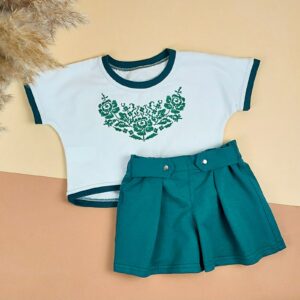 Комплект "Ніколь" топ+шорти, Ізумрудний, 110 (5 років)