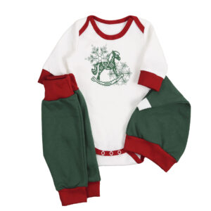 Ясельний комплект трійка "Різдвяний коник", Зелений, 62 (3 міс)