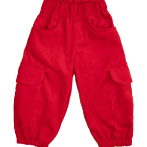 Вельветові дитячі штани "Карго", Червоний, 80 (1 рік)