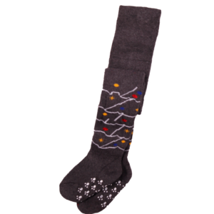 Колготки новорічні дитячі 0-6 / 6-12 / 12-18, Темно-сірий, 0-6