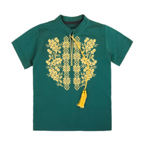 Футболка вишиванка дитяча "Дубочок", Ізумрудний, 86 (1.5 роки)