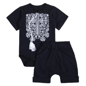 Комплект ясельний "Тарас" боді + шорти, Чорний, 62 (3 міс)