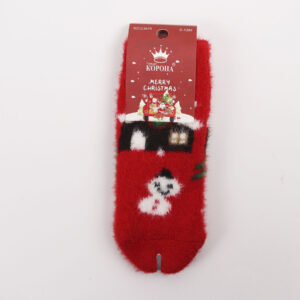 Шкарпетки новорічні дитячі норка, Червоний, 12-24