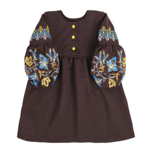 Дитяча вишита сукня "Злата", Шоколад, 86 (1.5 роки)
