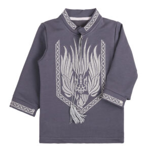 Вишиванка для хлопчика "Сокіл", Темно-сірий, 92 (2 роки)
