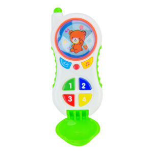 Музичний телефончик, що розвиває PL-721-46, батарейки, озвучений Укр. мовою, веселі фрази Зелений