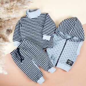 Комплект ясельний трійка капітон, Сірий, 74 (6-12 міс)