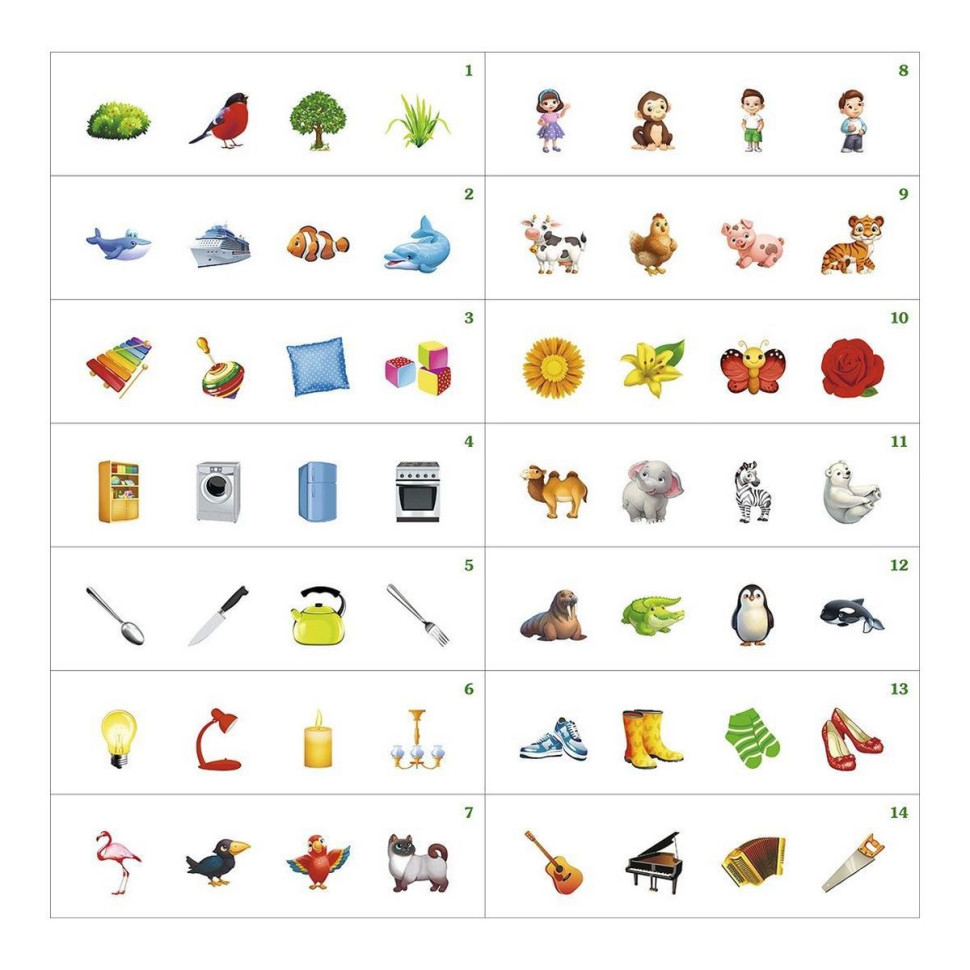 Настільна розвиваюча гра "Четвертий зайвий" Ubumblebees (ПСФ077) PSF077, 2 варіанти гри