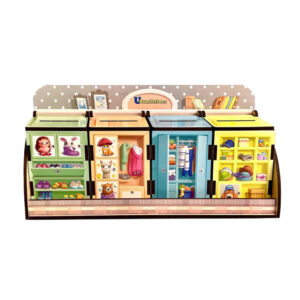 Дерев'яна настільна гра "Шафи з одягом" Ubumblebees (ПСД061) PSD061 сортер-комодик