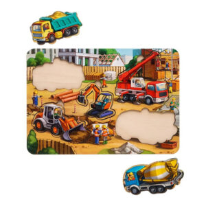 Дерев'яний пазл-вкладиш "Будівництво - 4" Ubumblebees (ПСД146) PSD146 маленький