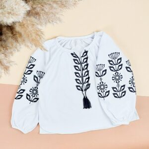 Вишиванка довгий рукав "Нея", Білий, 116 (6 років)