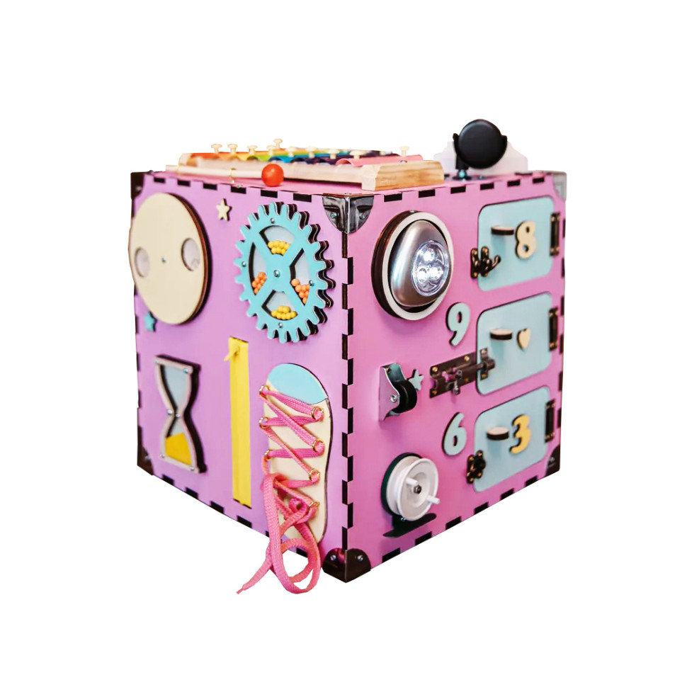 Розвиваюча іграшка Бізікуб Temple Group TG200132 30х30х30см Рожевий