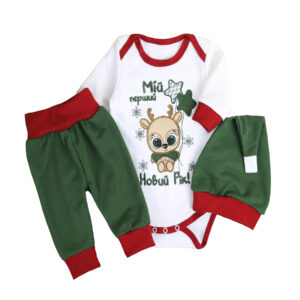 Комплект мій перший Новий рік "Оленятко", Зелений, 62 (3 міс)