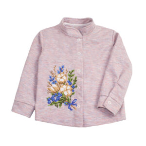Сорочка для дівчат з вишивкою "Букет", Пудровий, 80 (1 рік)