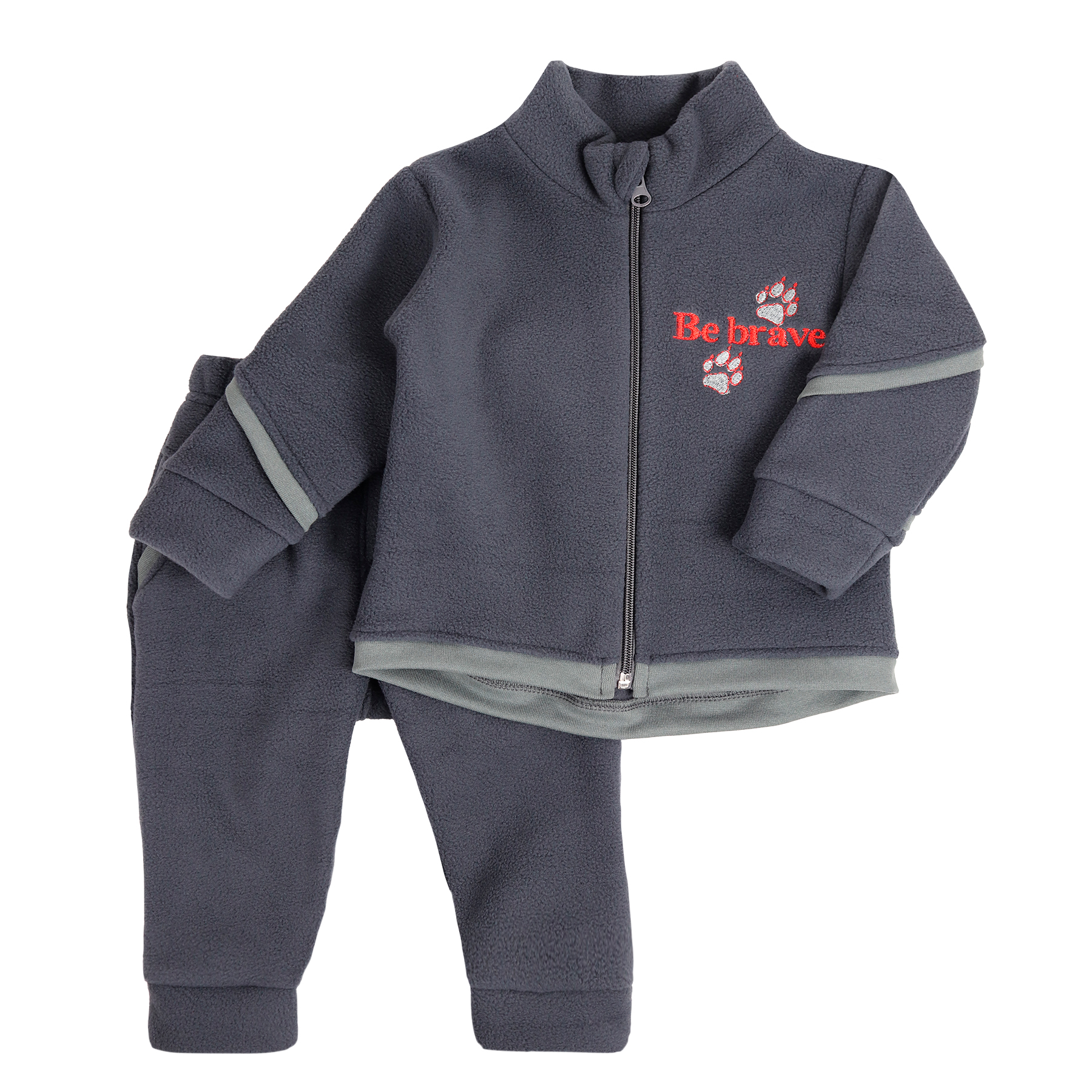 Флісовий дитячий костюм "Be Brave", Темно-сірий, 80 (1 рік)