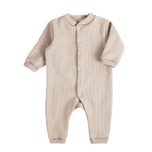 Бавовняний ясельний ромпер "Блейк" з начосом, Бежевий, 62 (3 міс)